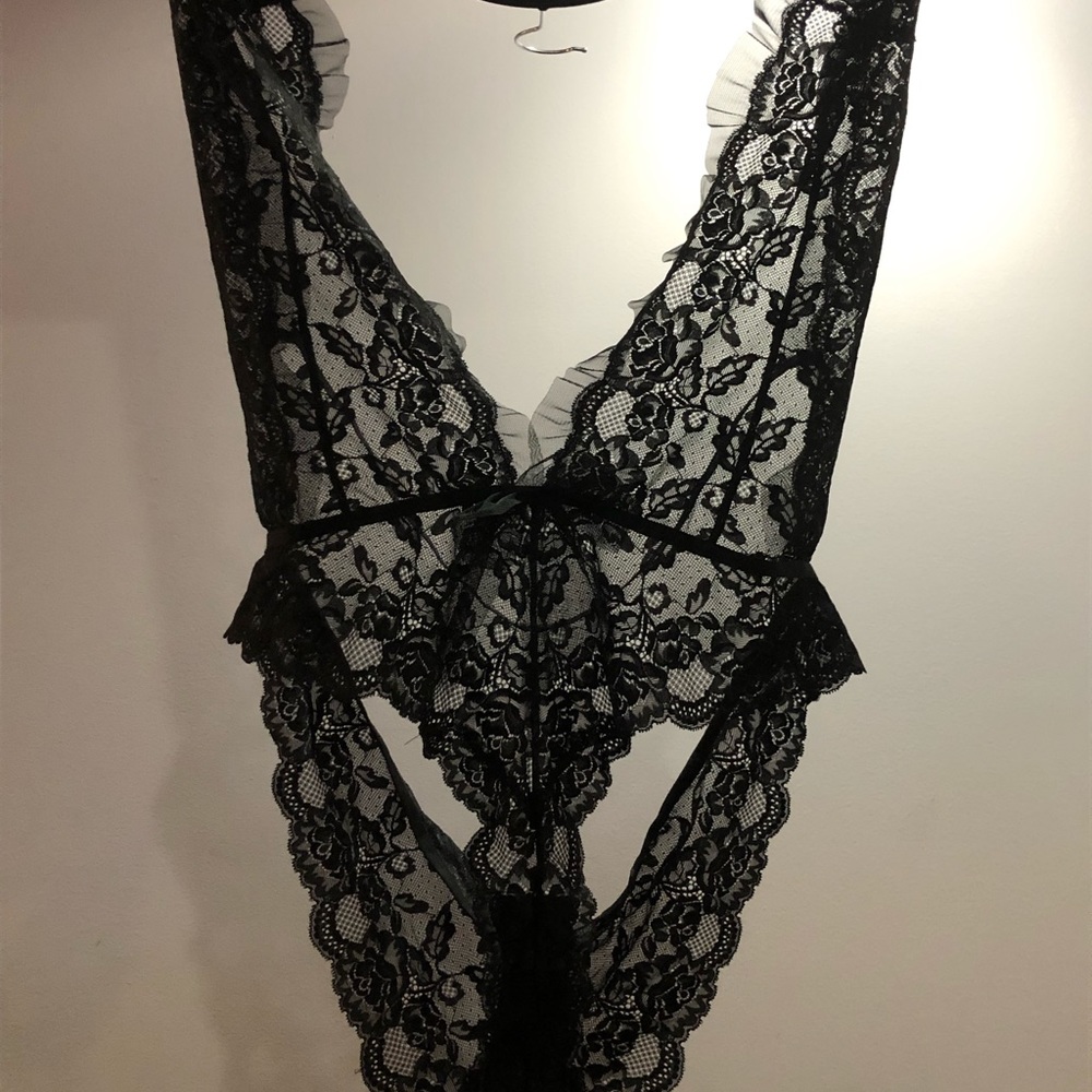 Black lace teddy